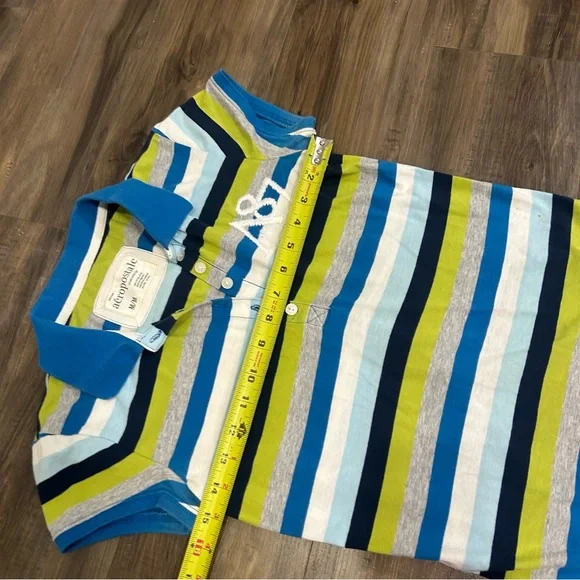 Aeropostale Blue & Green Striped Polo Shirt - Picture 5 of 5